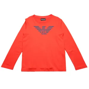 Armani Junior Red Long Sleeved T-shirt