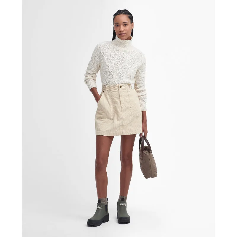 Barbour Anya Ladies Mini Skirt - White Pepper