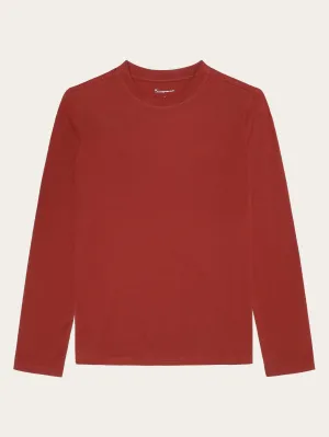 Basic pima cotton long sleeve t-shirt - GOTS/Vegan - Fired Brick