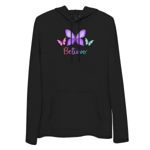 Believe Butterfly - Unisex Lightweight Hoodie