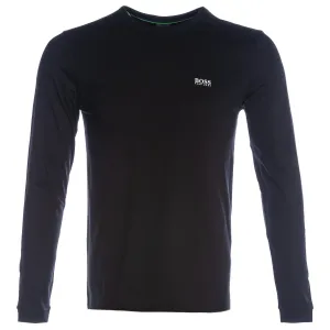 BOSS Togn Long Sleeve T Shirt in Black & Silver