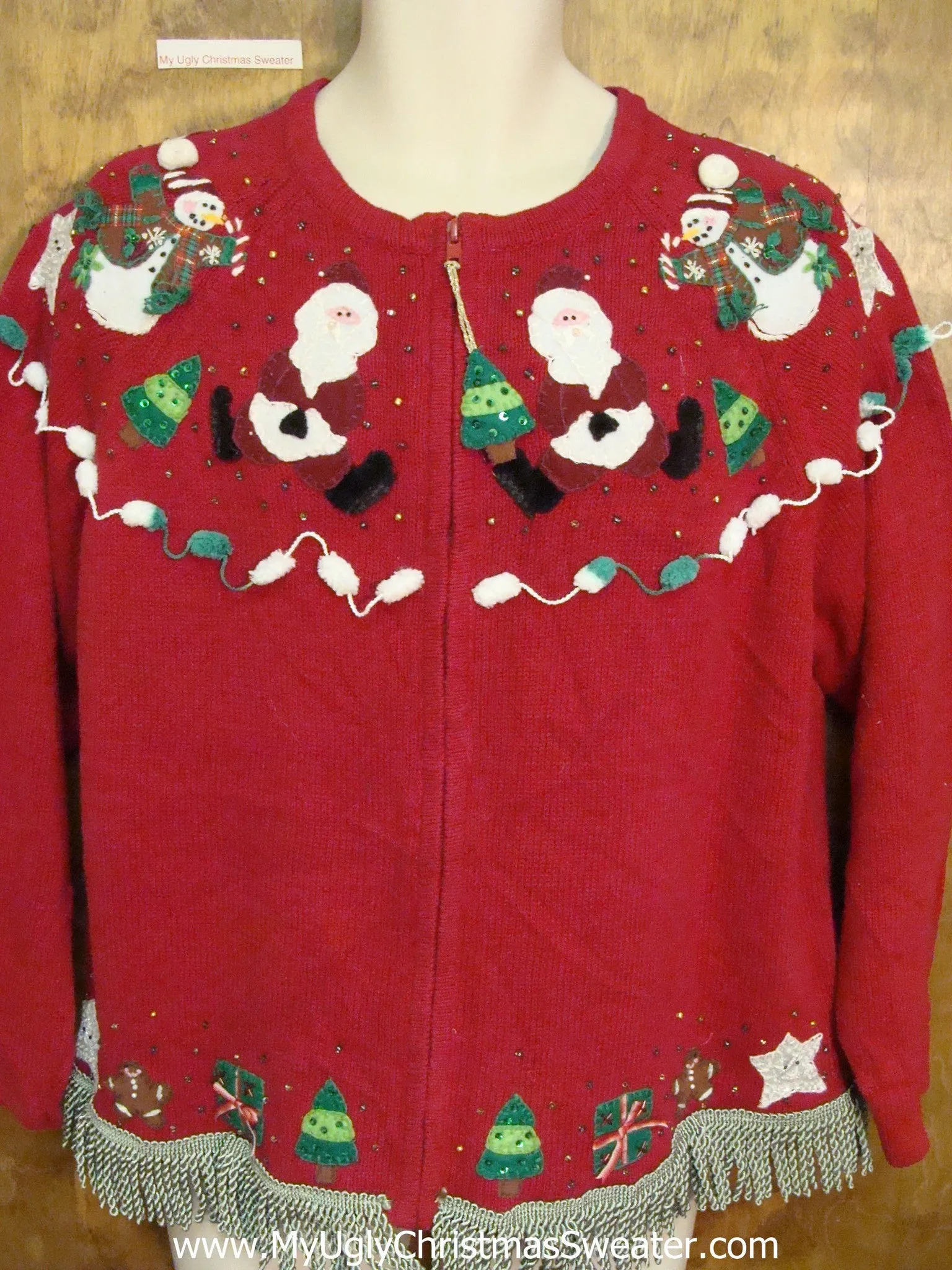 Cheerleader Santas Ugly Christmas Sweater