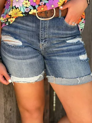 Cora Risen Distressed Denim Shorts