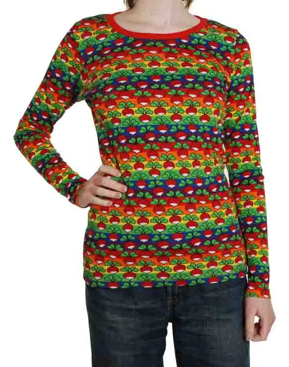 DUNS Long Sleeved T-shirt Adult - Radish Bold Stripe