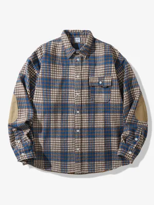 Elbow Patches Check Long Sleeve Shirt