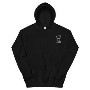 Embroidery Reading Robot Robot Logo Black Hoodies