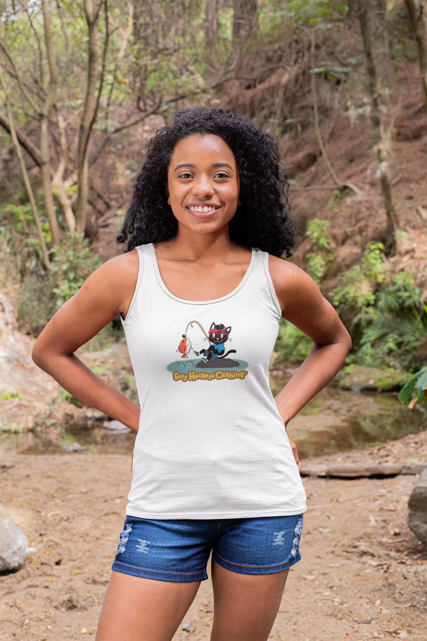 Gone Fishing Women's Racer-back Tank-top