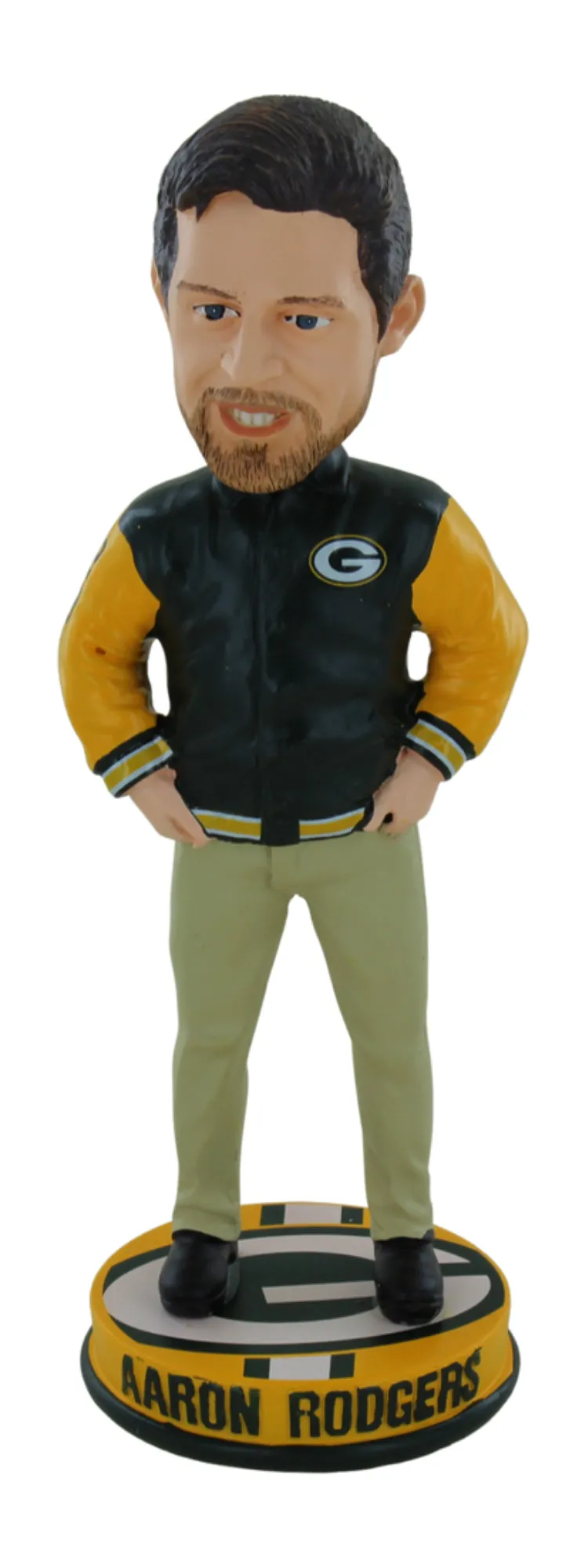 Green Bay Packers Aaron Rodgers Varsity Jacket Bobblehead