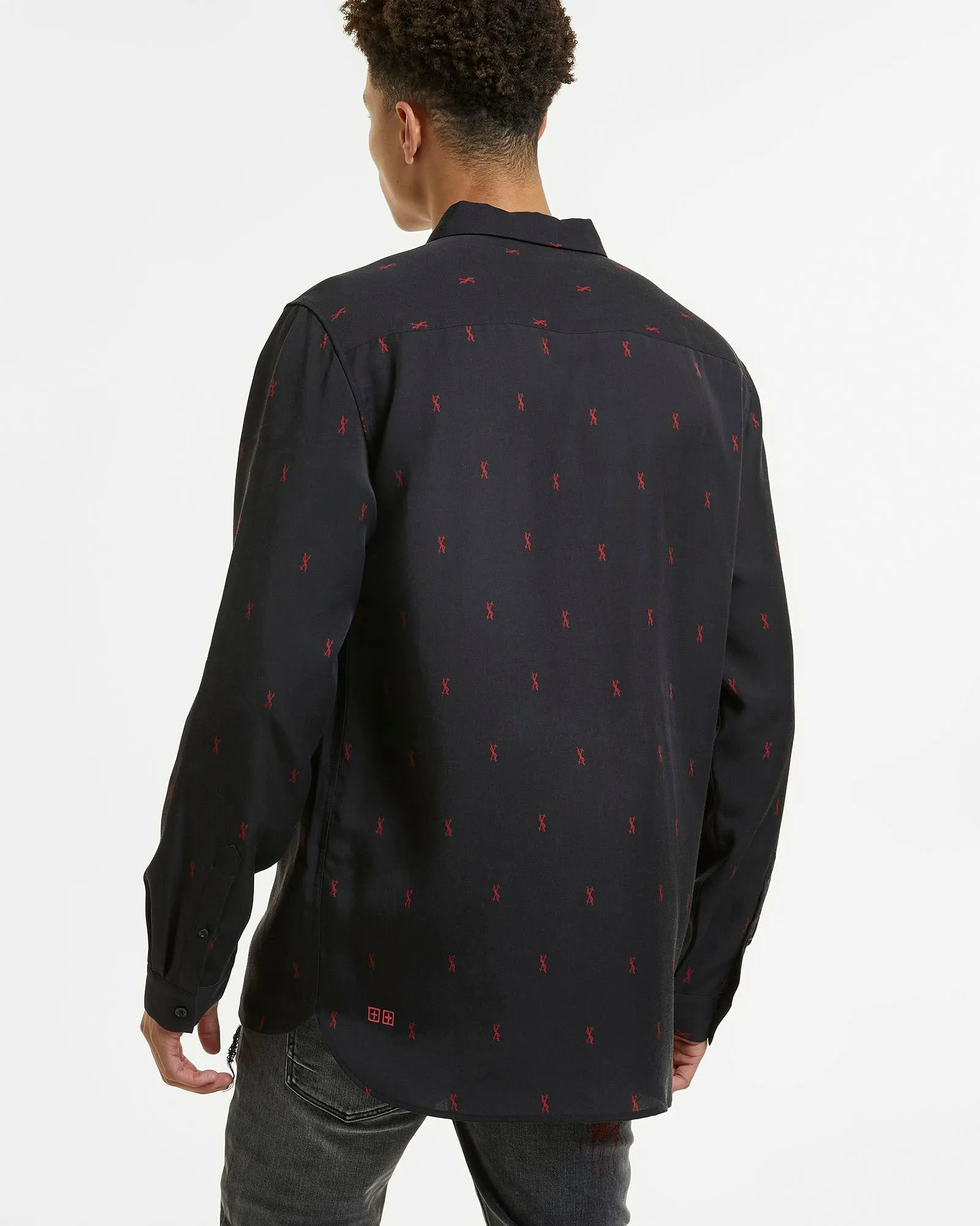 KASH LS SHIRT BLACK RED