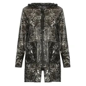 Leopard Print Raincoat Black