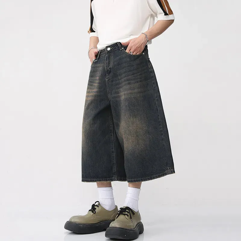 Long Length Baggy Vintage Wash Jorts