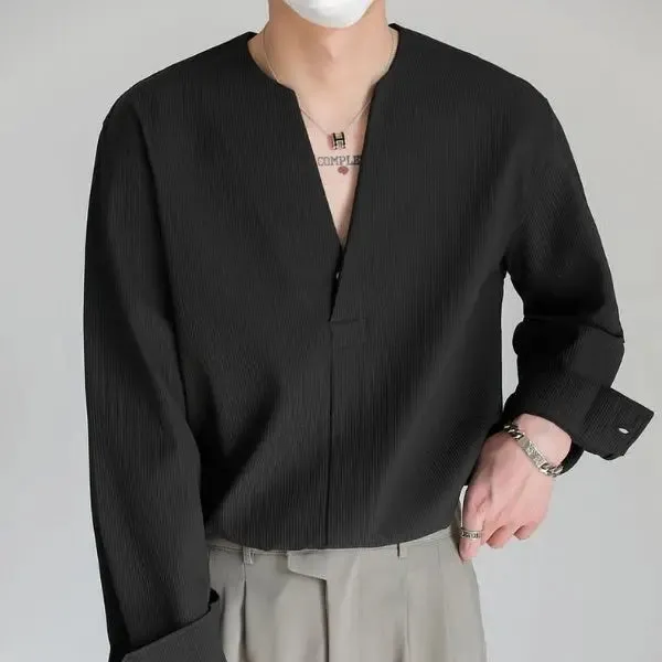 Loose Pullover Long Sleeve Shirt for Summer