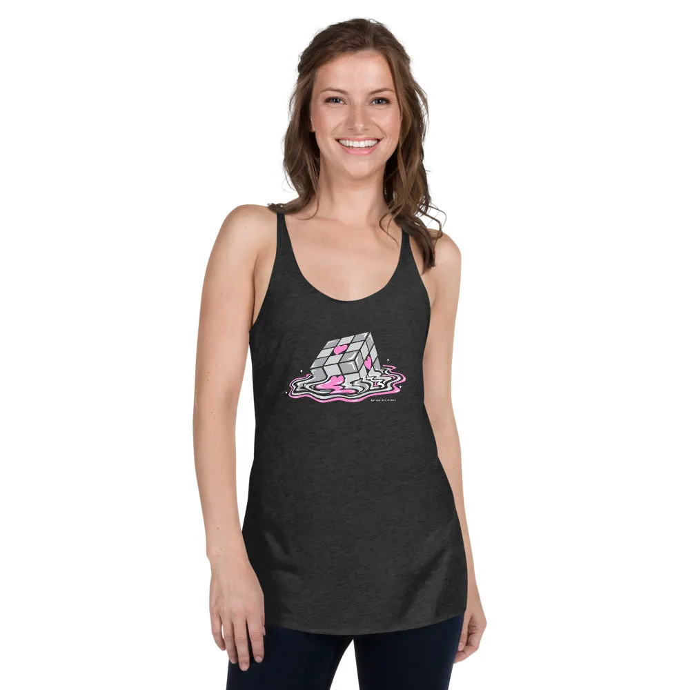 Melting Companion Cube Women's Racer-back Tank-top