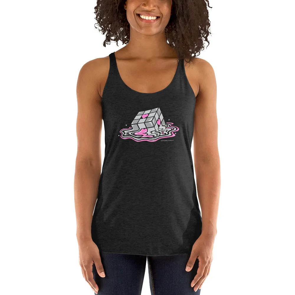 Melting Companion Cube Women's Racer-back Tank-top