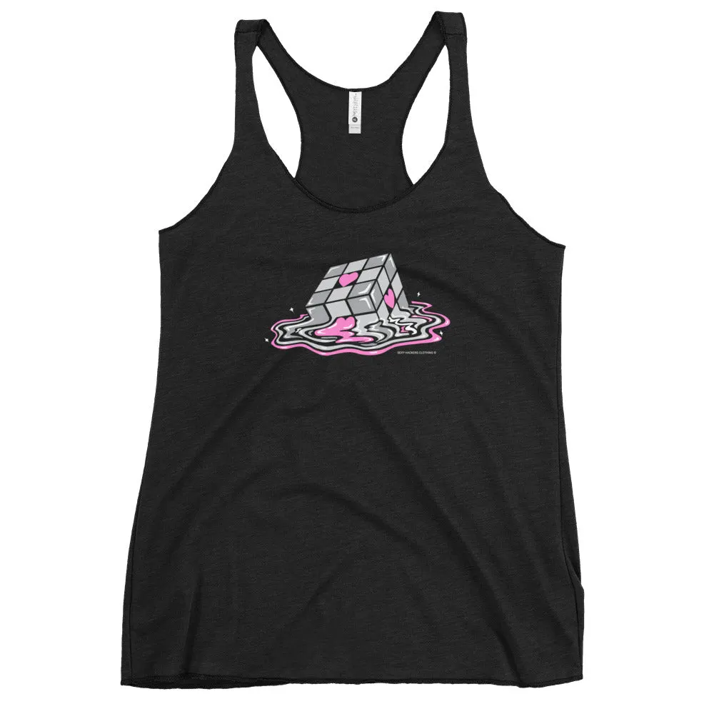 Melting Companion Cube Women's Racer-back Tank-top