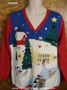 Patriotic Angel Tacky Xmas Party Sweater