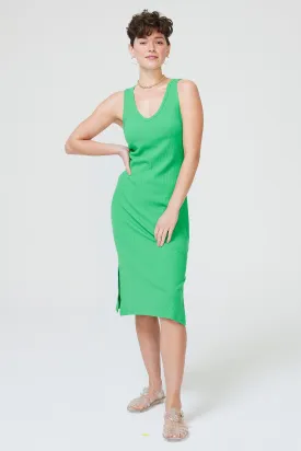 Rib Dress in Spring Green