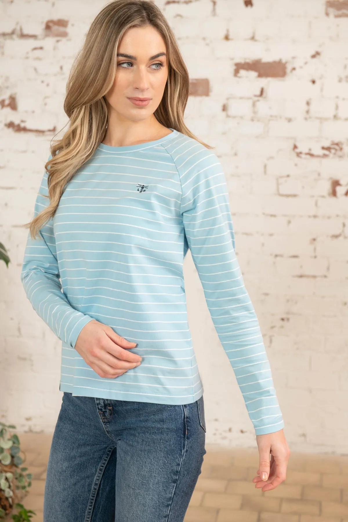 Seashore Long Sleeved Top - Pale Blue